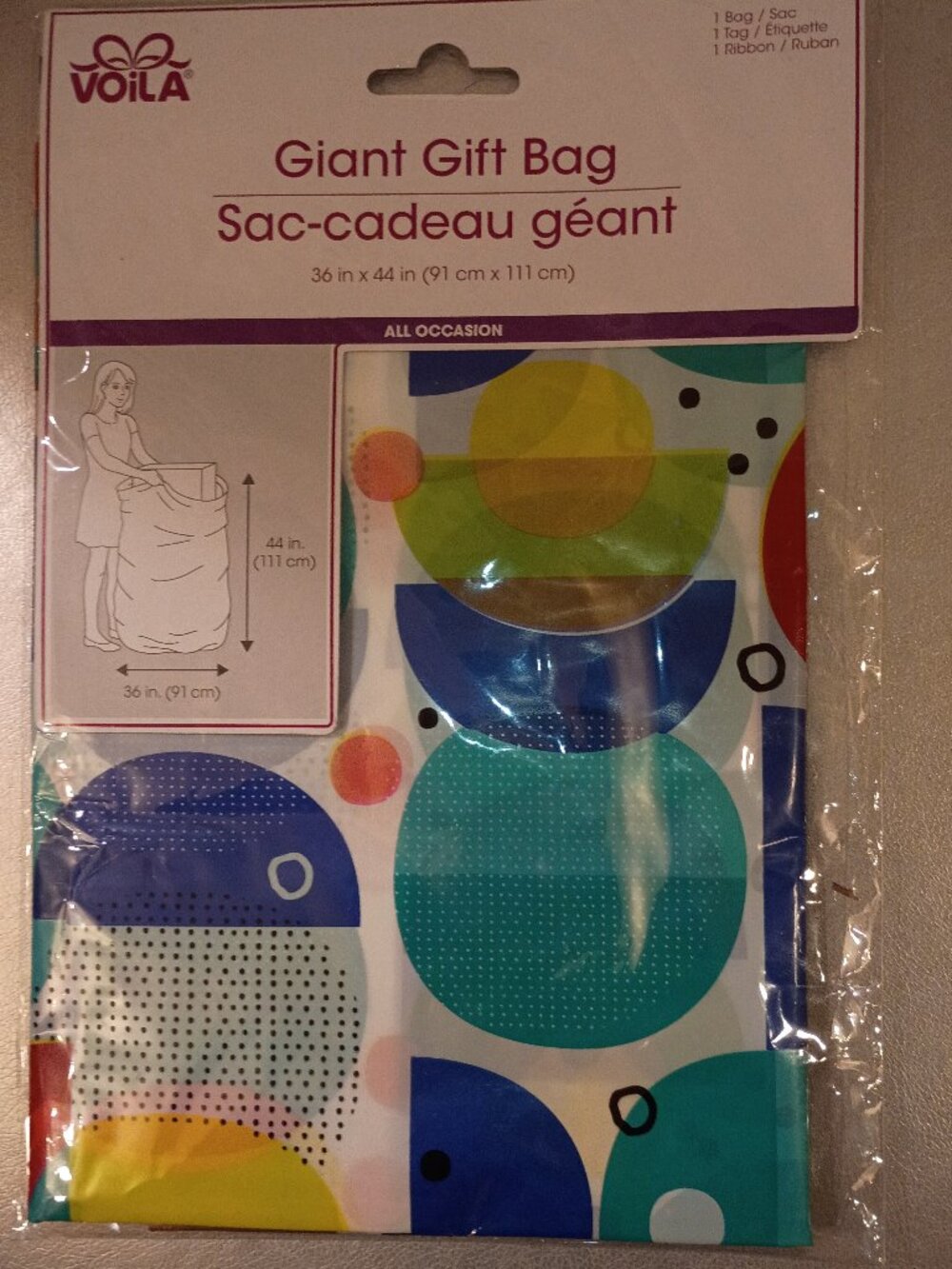 Voila Giant Gift Bag 36" X 44" NWT